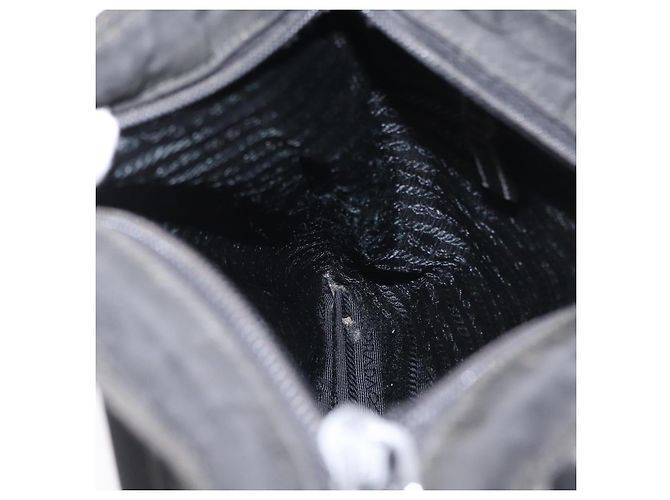 Borsa a Spalla PRADA Nylon Nero Argento Autentica 166684 - vista 20