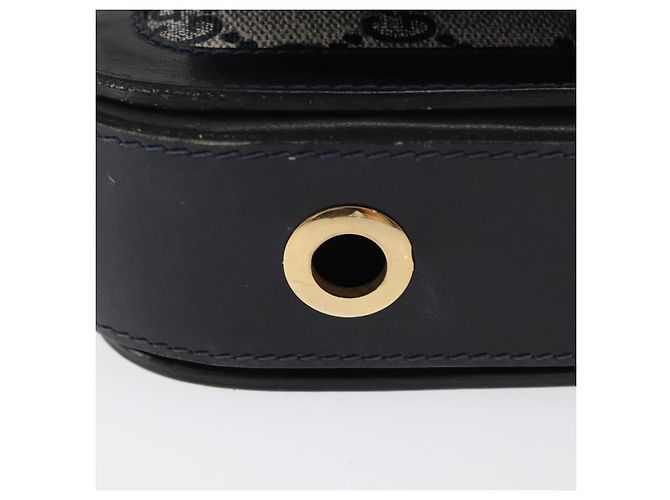 Borsa a Spalla Gucci GG Supreme Sherry Line PVC Navy Gold Auth ka2109 D'oro Blu navy - vista 4
