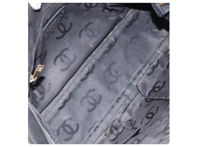 CHANEL Borsa a Mano Pelle Nera Oro CC Auth bs33126 Nero D'oro - vista 11