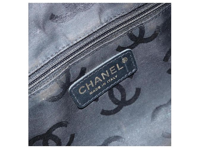CHANEL Borsa a Mano Pelle Nera Oro CC Auth bs33126 Nero D'oro - vista 18