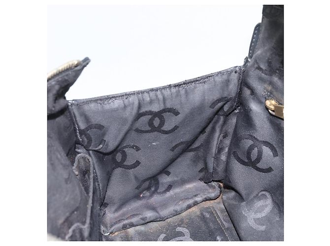 CHANEL Borsa a Mano Pelle Nera Oro CC Auth bs33126 Nero D'oro - vista 20