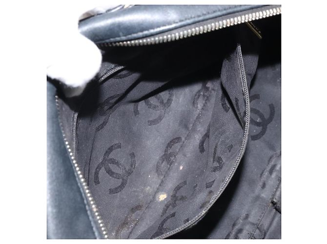 CHANEL Borsa a Mano Pelle Nera Oro CC Auth bs33126 Nero D'oro - vista 22