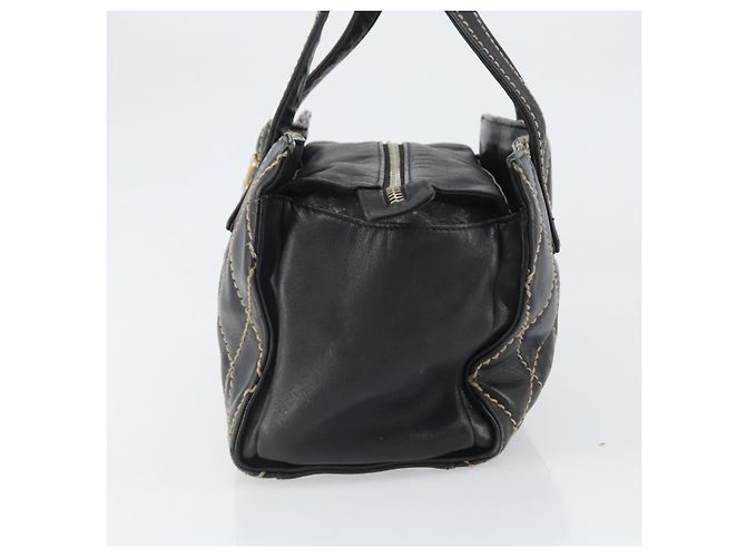 CHANEL Borsa a Mano Pelle Nera Oro CC Auth bs33126 Nero D'oro - vista 4