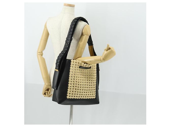 Autre Marque Borsa a Spalla Stella McCartney in Pelle di Paglia Beige Oro Auth 165555 D'oro - vista 21