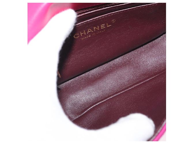 CHANEL Borsa a Spalla Matelassé Catena Cotone Rosa Oro CC Auth bs32986 D'oro - vista 11