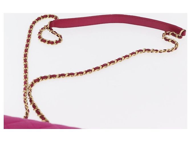 CHANEL Borsa a Spalla Matelassé Catena Cotone Rosa Oro CC Auth bs32986 D'oro - vista 14