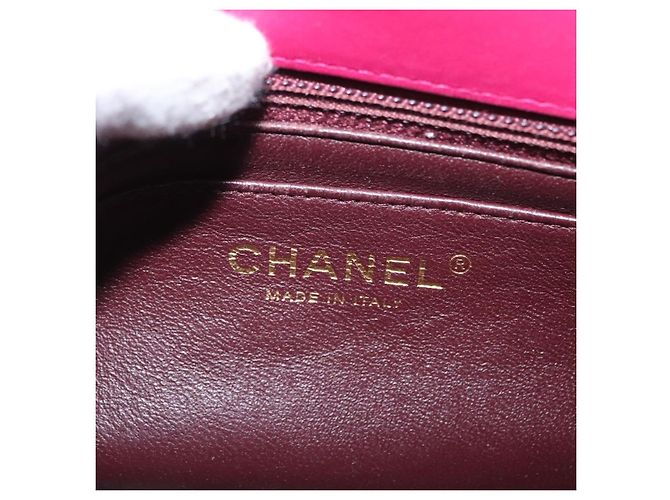 CHANEL Borsa a Spalla Matelassé Catena Cotone Rosa Oro CC Auth bs32986 D'oro - vista 21