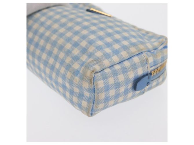 Pochette Prada in Cotone Azzurro Chiaro Oro Auth 163486 D'oro Blu chiaro - vista 14
