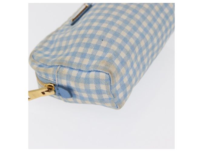 Pochette Prada in Cotone Azzurro Chiaro Oro Auth 163486 D'oro Blu chiaro - vista 7