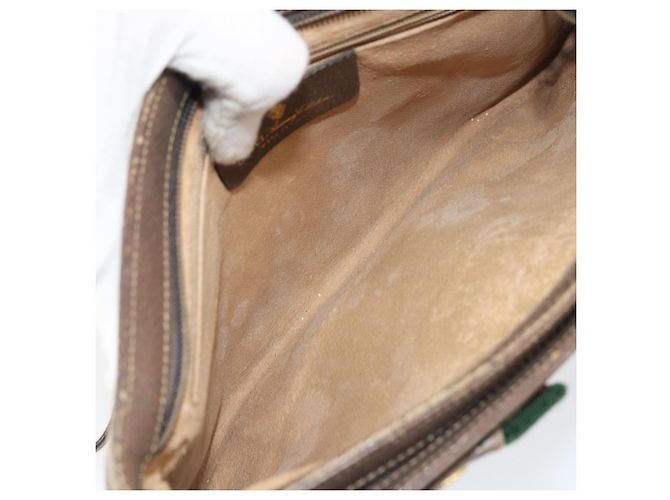 GUCCI GG Supreme Web Sherry Line Tasche aus PVC Beige Gold 96 02 035 Auth 170489 Golden - Ansicht 10