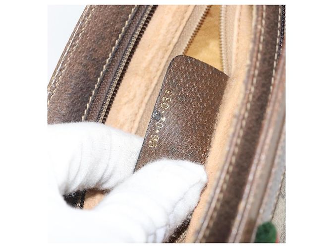 GUCCI GG Supreme Web Sherry Line Tasche aus PVC Beige Gold 96 02 035 Auth 170489 Golden - Ansicht 12