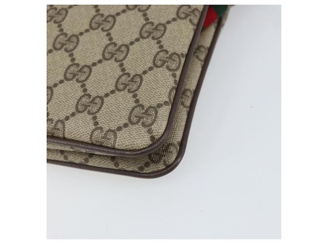 GUCCI GG Supreme Web Sherry Line Tasche aus PVC Beige Gold 96 02 035 Auth 170489 Golden - Ansicht 14