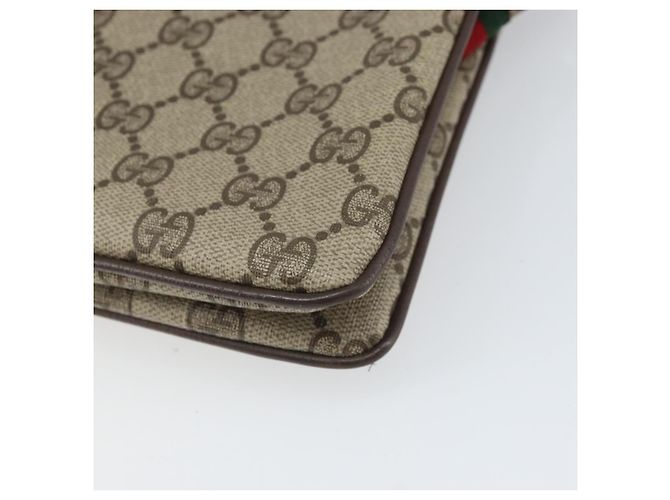 GUCCI GG Supreme Web Sherry Line Tasche aus PVC Beige Gold 96 02 035 Auth 170489 Golden - Ansicht 16