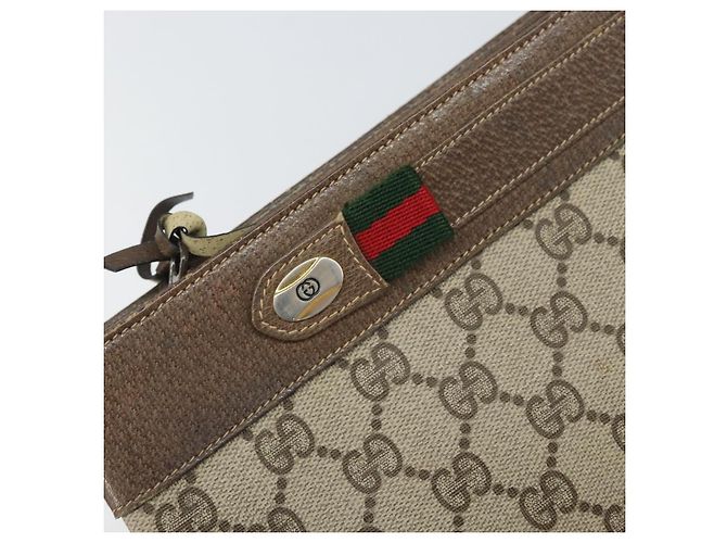 GUCCI GG Supreme Web Sherry Line Tasche aus PVC Beige Gold 96 02 035 Auth 170489 Golden - Ansicht 18