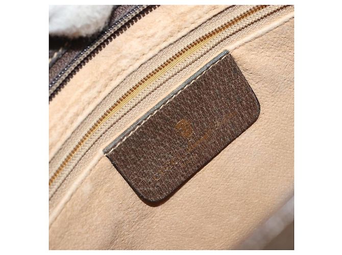 GUCCI GG Supreme Web Sherry Line Tasche aus PVC Beige Gold 96 02 035 Auth 170489 Golden - Ansicht 19