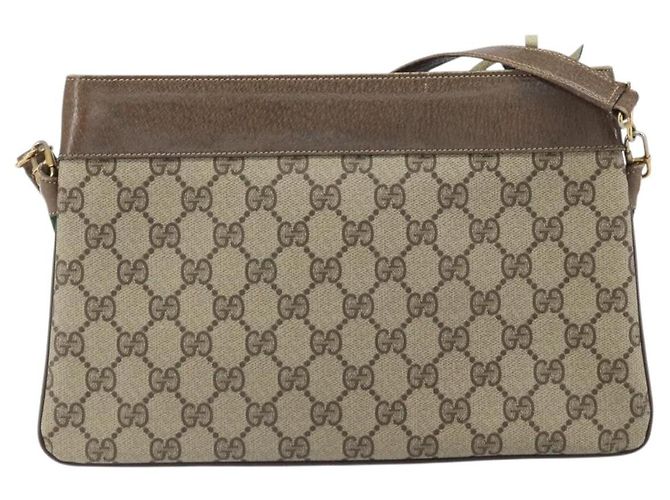 GUCCI GG Supreme Web Sherry Line Tasche aus PVC Beige Gold 96 02 035 Auth 170489 Golden - Ansicht 2