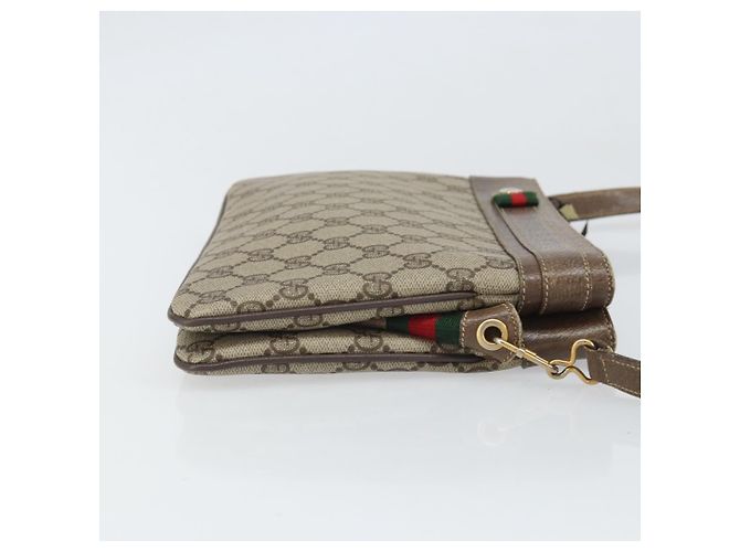 GUCCI GG Supreme Web Sherry Line Tasche aus PVC Beige Gold 96 02 035 Auth 170489 Golden - Ansicht 3