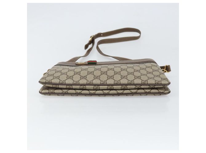 GUCCI GG Supreme Web Sherry Line Tasche aus PVC Beige Gold 96 02 035 Auth 170489 Golden - Ansicht 5