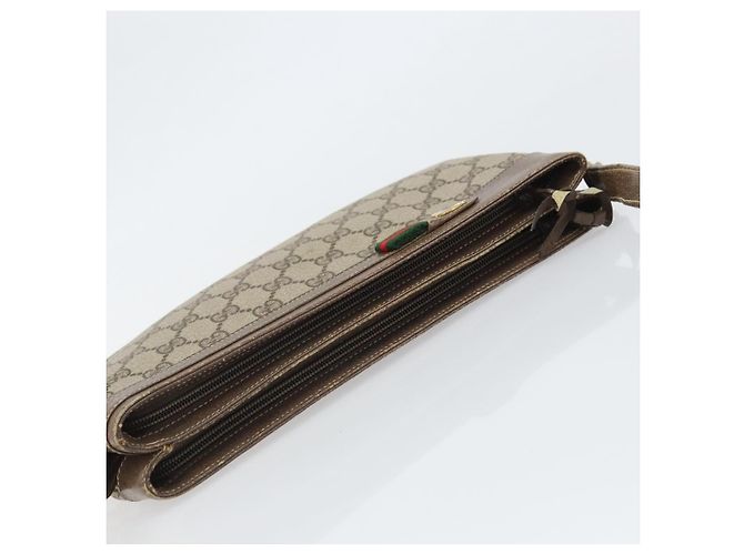 GUCCI GG Supreme Web Sherry Line Tasche aus PVC Beige Gold 96 02 035 Auth 170489 Golden - Ansicht 6