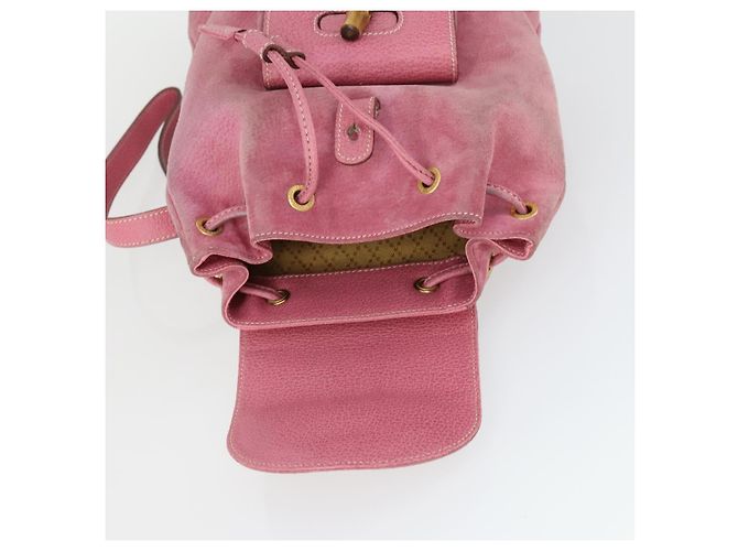 Bamboo Zaino in Bambù GUCCI Camoscio Rosa Oro 003 2034 0030 Auth BA9946 D'oro - vista 10