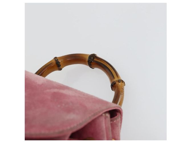 Bamboo Zaino in Bambù GUCCI Camoscio Rosa Oro 003 2034 0030 Auth BA9946 D'oro - vista 14
