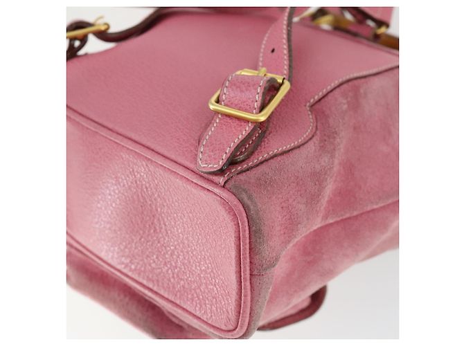 Bamboo Zaino in Bambù GUCCI Camoscio Rosa Oro 003 2034 0030 Auth BA9946 D'oro - vista 18