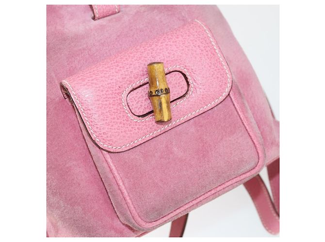 Bamboo Zaino in Bambù GUCCI Camoscio Rosa Oro 003 2034 0030 Auth BA9946 D'oro - vista 26