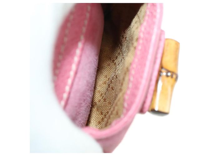 Bamboo Zaino in Bambù GUCCI Camoscio Rosa Oro 003 2034 0030 Auth BA9946 D'oro - vista 27