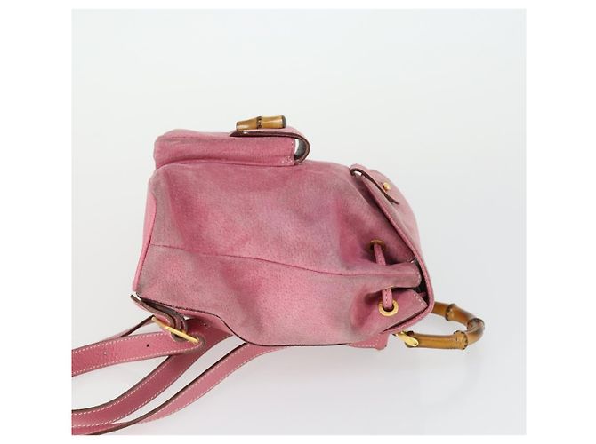 Bamboo Zaino in Bambù GUCCI Camoscio Rosa Oro 003 2034 0030 Auth BA9946 D'oro - vista 3