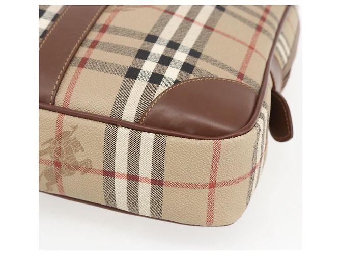 Borsa da lavoro Burberrys Nova Check PVC 2 vie Beige Oro Auth mr1743 D'oro - vista 10