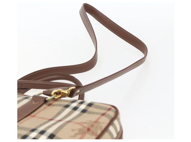 Borsa da lavoro Burberrys Nova Check PVC 2 vie Beige Oro Auth mr1743 D'oro - vista 14