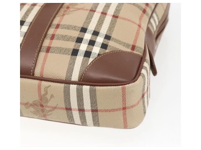 Borsa da lavoro Burberrys Nova Check PVC 2 vie Beige Oro Auth mr1743 D'oro - vista 16