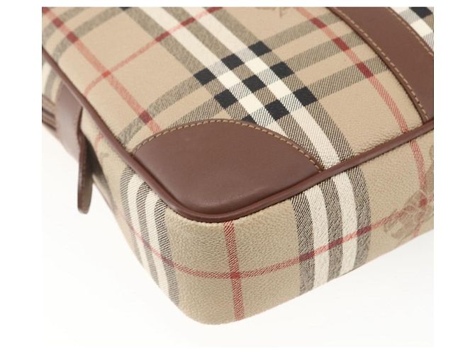 Borsa da lavoro Burberrys Nova Check PVC 2 vie Beige Oro Auth mr1743 D'oro - vista 17