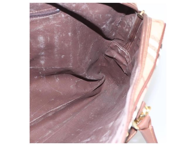 Borsa da lavoro Burberrys Nova Check PVC 2 vie Beige Oro Auth mr1743 D'oro - vista 20