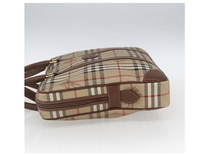 Borsa da lavoro Burberrys Nova Check PVC 2 vie Beige Oro Auth mr1743 D'oro - vista 3