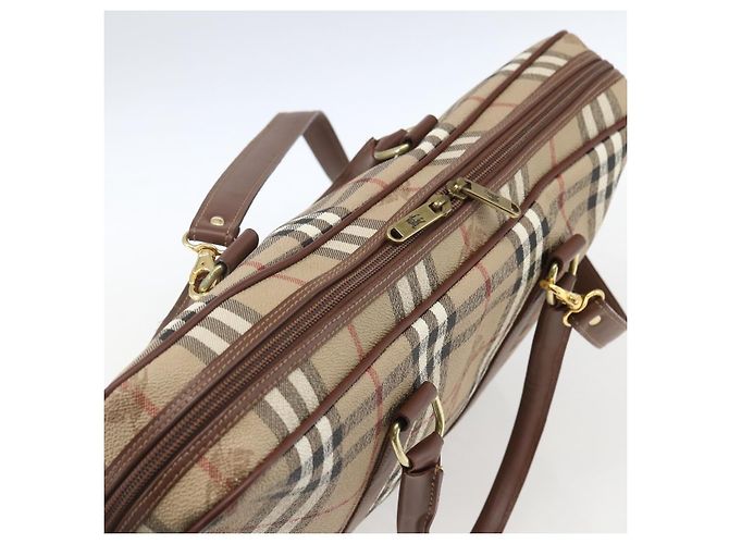 Borsa da lavoro Burberrys Nova Check PVC 2 vie Beige Oro Auth mr1743 D'oro - vista 6