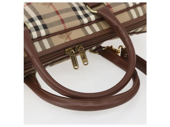 Borsa da lavoro Burberrys Nova Check PVC 2 vie Beige Oro Auth mr1743 D'oro - vista 7