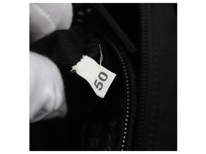 Borsa Tote PRADA Nylon Nero Argento Auth 170248 - vista 12