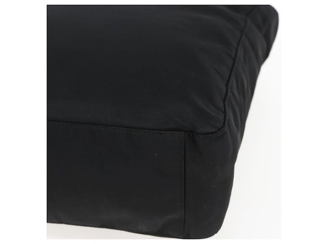 Borsa Tote PRADA Nylon Nero Argento Auth 170248 - vista 14