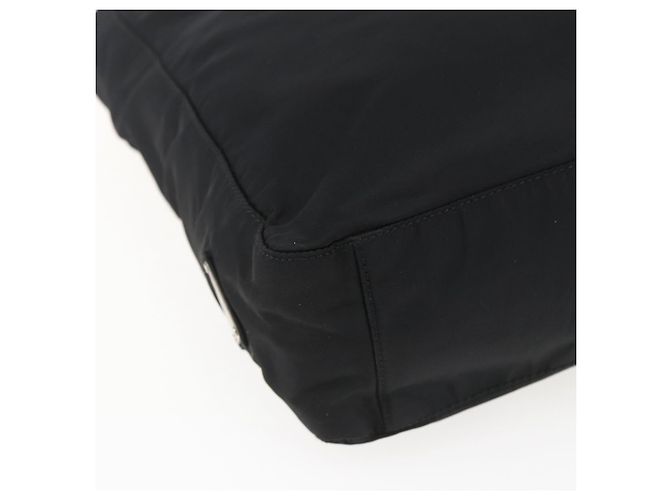 Borsa Tote PRADA Nylon Nero Argento Auth 170248 - vista 15