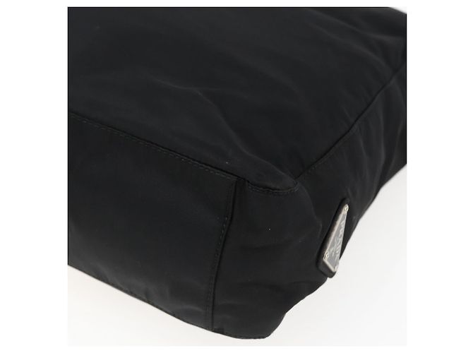 Borsa Tote PRADA Nylon Nero Argento Auth 170248 - vista 16