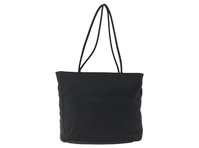 Borsa Tote PRADA Nylon Nero Argento Auth 170248 - vista 2
