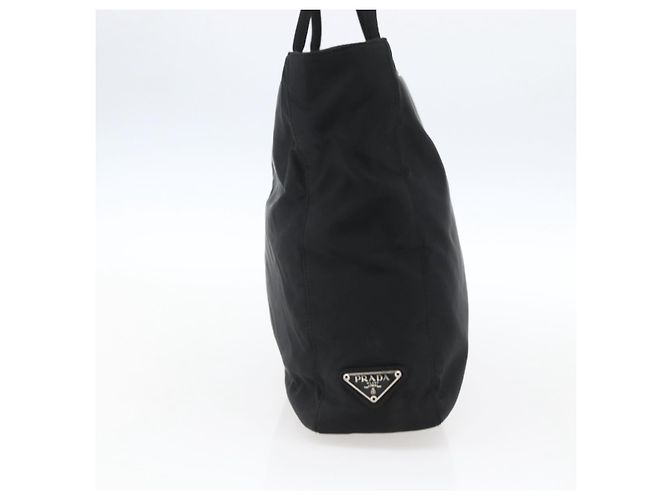 Borsa Tote PRADA Nylon Nero Argento Auth 170248 - vista 3