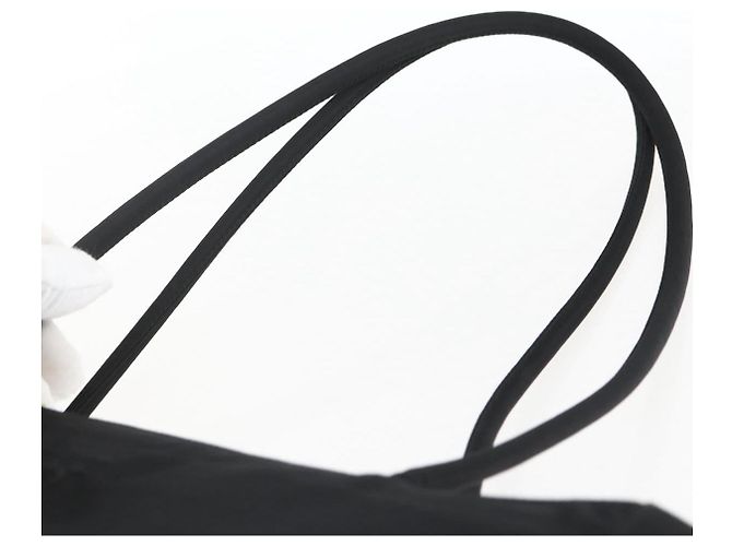 Borsa Tote PRADA Nylon Nero Argento Auth 170248 - vista 8