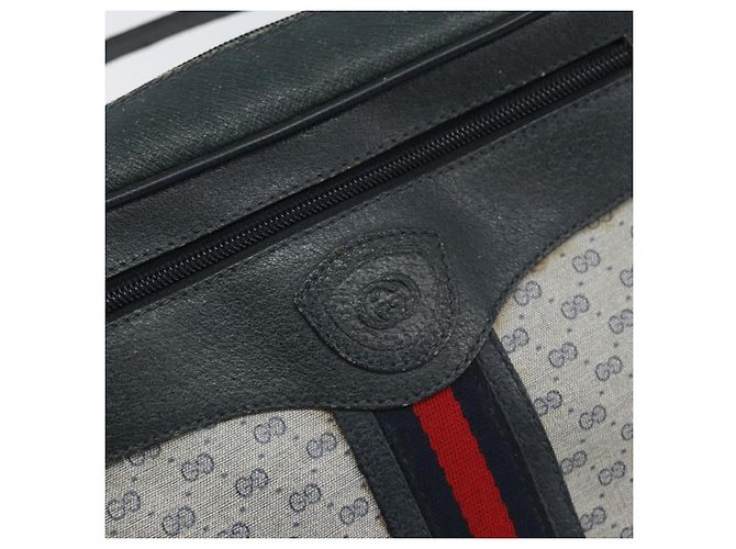 Gucci Borsa Sherry Line Micro GG Supreme in PVC Navy Gold 001 56 0852 Auth am10608 D'oro Blu navy - vista 17