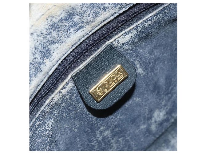 Gucci Borsa Sherry Line Micro GG Supreme in PVC Navy Gold 001 56 0852 Auth am10608 D'oro Blu navy - vista 18