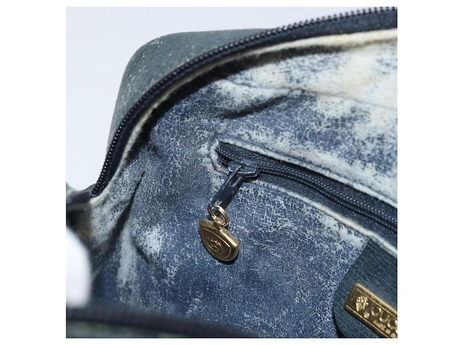 Gucci Borsa Sherry Line Micro GG Supreme in PVC Navy Gold 001 56 0852 Auth am10608 D'oro Blu navy - vista 21