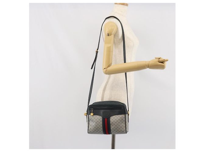 Gucci Borsa Sherry Line Micro GG Supreme in PVC Navy Gold 001 56 0852 Auth am10608 D'oro Blu navy - vista 24