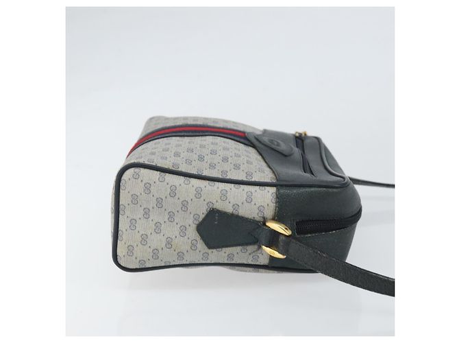 Gucci Borsa Sherry Line Micro GG Supreme in PVC Navy Gold 001 56 0852 Auth am10608 D'oro Blu navy - vista 3