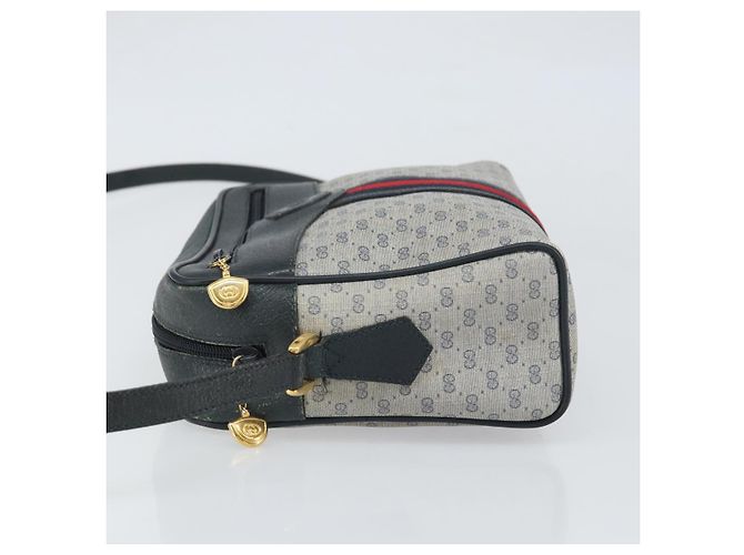 Gucci Borsa Sherry Line Micro GG Supreme in PVC Navy Gold 001 56 0852 Auth am10608 D'oro Blu navy - vista 4